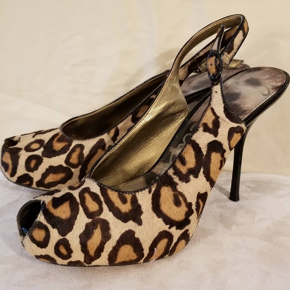 Sam Edelman Novato Leopard Print Heels Size 8.5M